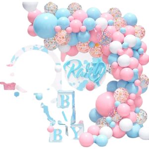 Arco Globos Revelacion Sexo Rosado Azul Baby Shower Confetti