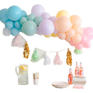 Semi Arco Globos Azul Verde Morado Crema Rosado Oficina Top