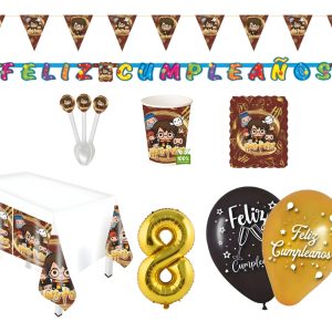 Kit Mago Harry Mantel Numero Cumpleaños Globos Vasos Plato