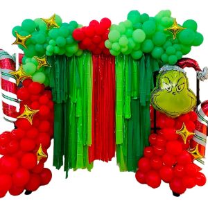 Arco Globos Navidad Verde Rojo Grinch Baston Fin Año Oferta