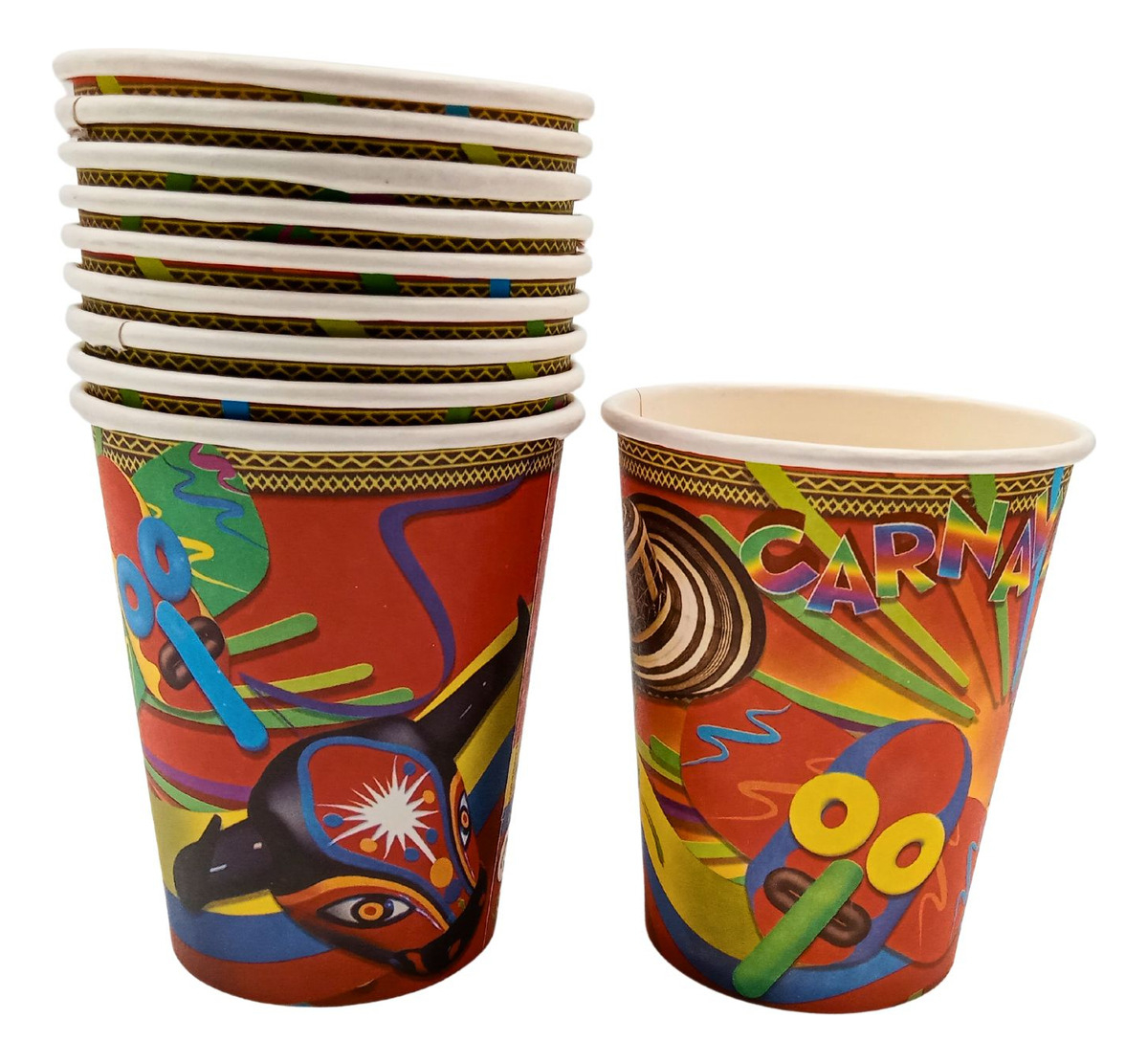 Kit 12 Vasos Decorativos Carnaval Barranquilla Fiesta Oferta