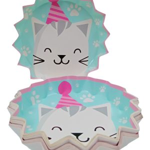 Platos Gatito Fiesta Gato Aguamarina Cumpleaños Fiesta