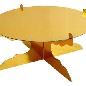 Base Torta Ponqué Pastel 3 Niveles Dorado Metalizado