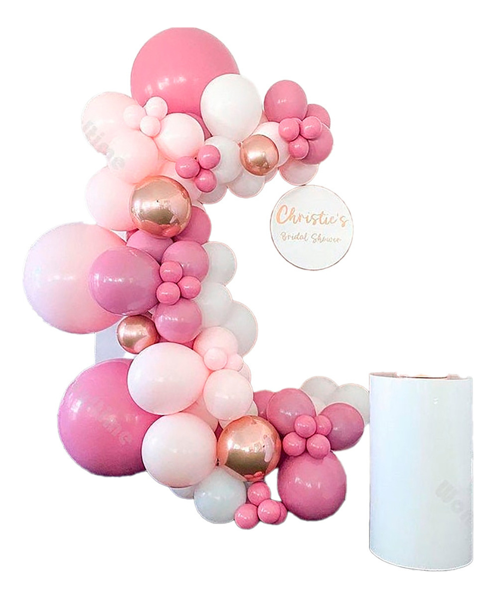 Arco Globos Rosado Fucsia Dorado Decoracion Fiesta Comprar