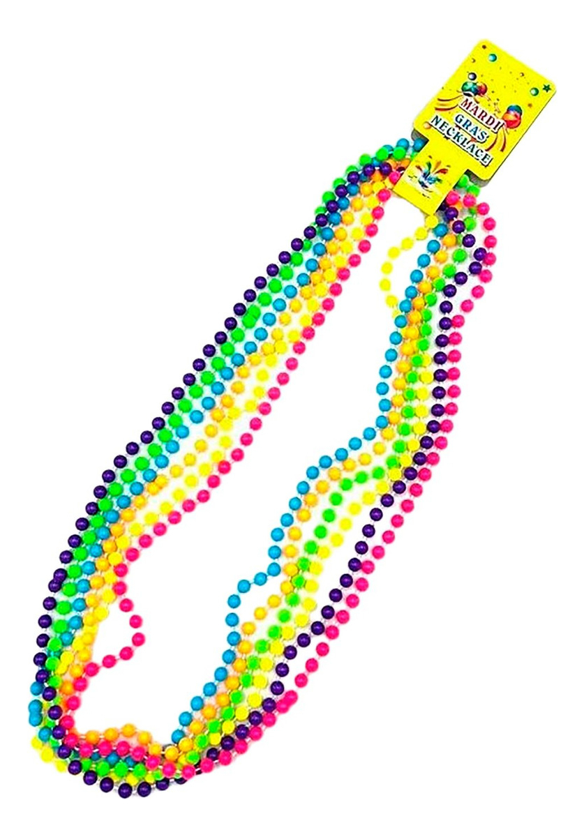 Collar Perlas Pepas Neon X 12 Unidades Hora Loca Disfraz