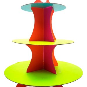 Torre Base Para Cupcakes 3 Niveles Neón Fiesta