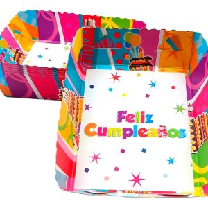 Platos Fiesta Cumpleaños Multicolor X 12 Units