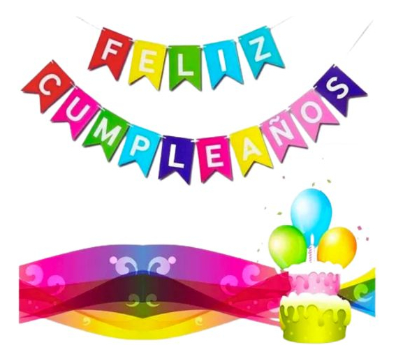 Guirnalda Feston Letrero Feliz Cumpleaños 2 Metros Largo - Imagen 16