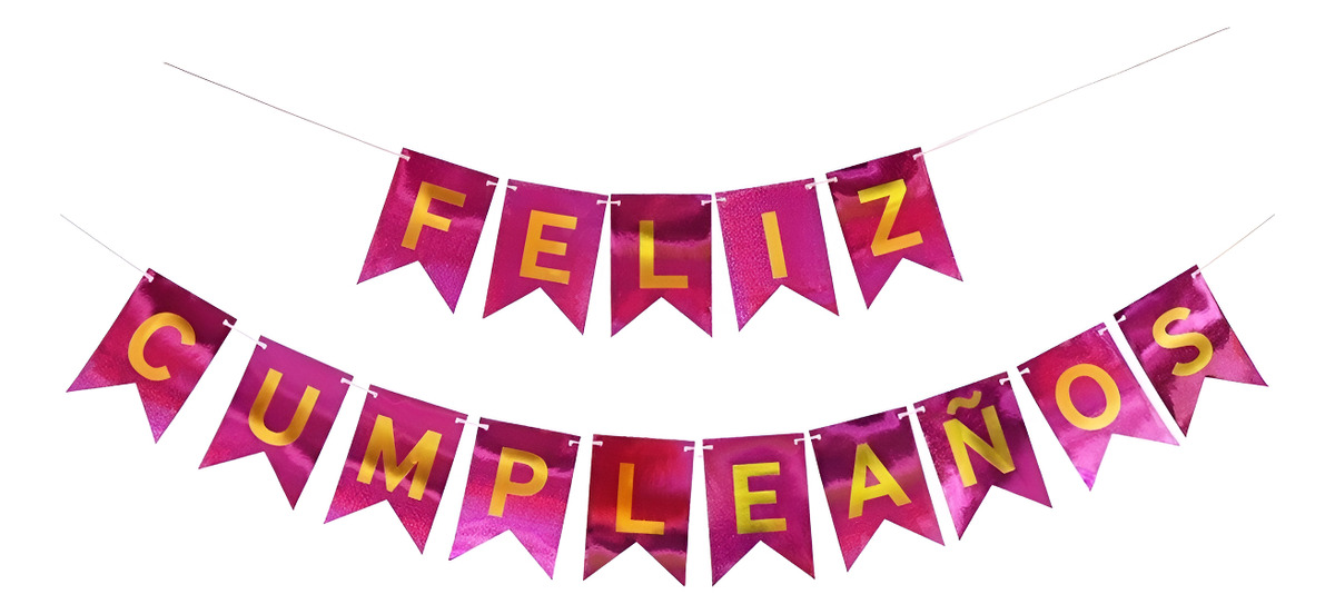 Guirnalda Feston Letrero Feliz Cumpleaños 2 Metros Largo - Imagen 12