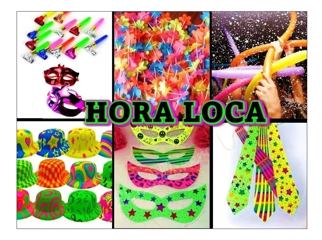Hora Loca Neon 25 Personas 149 Art Fiesta Cumple Grado Promo - Imagen 2