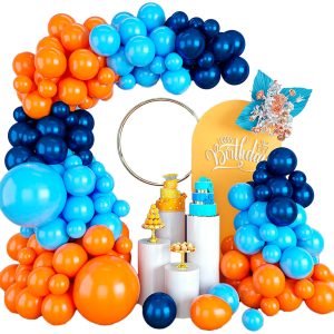 Arco Globos Naranja Azul Bluey Cumpleaños Mini Comprar Ya