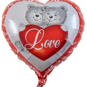 Globo Corazon Oso Rojo Pareja Amor 45x45cm Comprar Barato