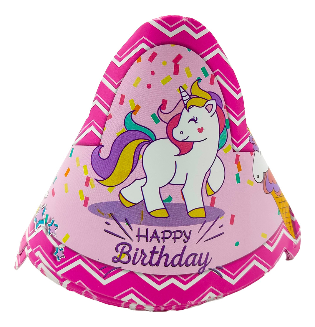 Gorro Fiesta Cumpleaños Neon Carton Sombrero X3 Unidades - Imagen 2