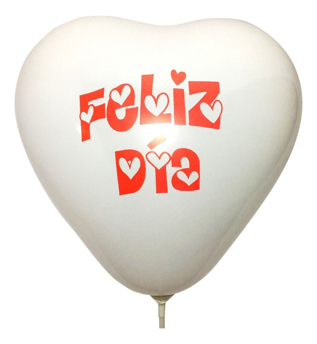 Globo Latex Feliz Dia Estampado Forma Corazon R12 X Unit - Imagen 2
