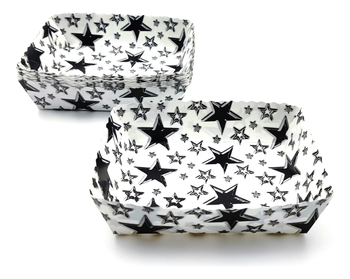 Kit Fiesta Vasos Platos Estrellas Negro X12 Unidades Oferta - Imagen 4