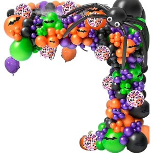 Kit Globos Halloween Araña Negro Naranja Morado Comprar Ya