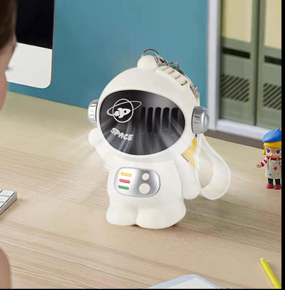 Ventilador Portatil Llavero Astronauta Espacial Blanco Promo - Imagen 3
