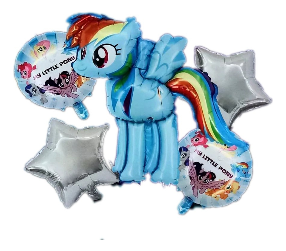 Bouquet Globos Uniconio Rainbow Dash Arcoiris Decoracion - Imagen 2