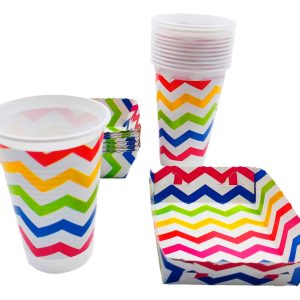 Kit 12 Vasos 12 Platos Decorativos Mexicana Hawaiana