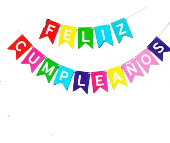 Guirnalda Feston Letrero Feliz Cumpleaños 2 Metros Largo - Imagen 17
