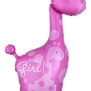 Globo Jirafa Baby Shower Rosada Its Girl Revelacion 95x57