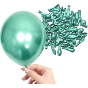 Globos Kit Verde Cromado Decoración Cumpleaños X50