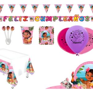 Kit Fiesta Moana Bebe Hawai Cumpleaños Vasos Mantel Platos
