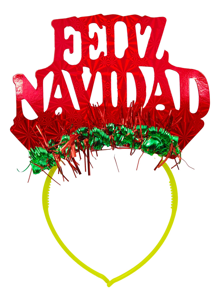 Diadema Balaca Feliz Navidad Roja 6u Oferta Original Promo