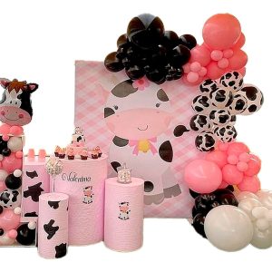 Decoracion Arco Negro Rosado Vaca Vaquero Comprar Oferta