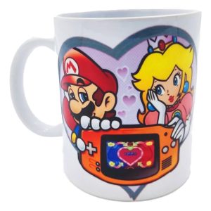 Mug Taza Pocillo Porcelana Mario Peach Juego Amor