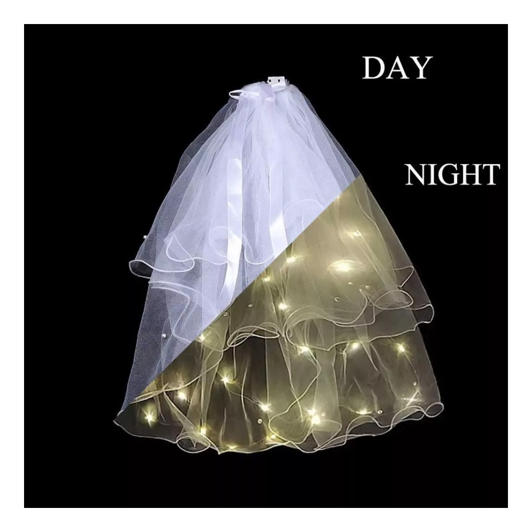 Despedida Soltera Velo Led Novia Luminoso Luces Promo Oferta - Imagen 3