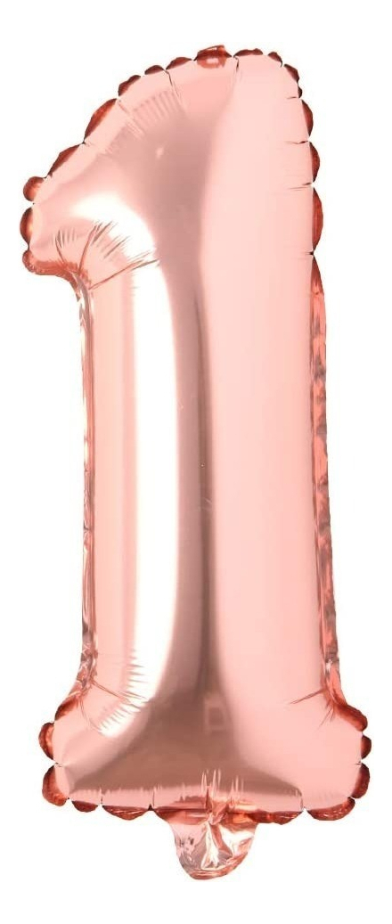 Globo Numero Oro Rosa 1 2 3 4 5 6 7 8 9 0 Altura 40cm Barato - Imagen 3