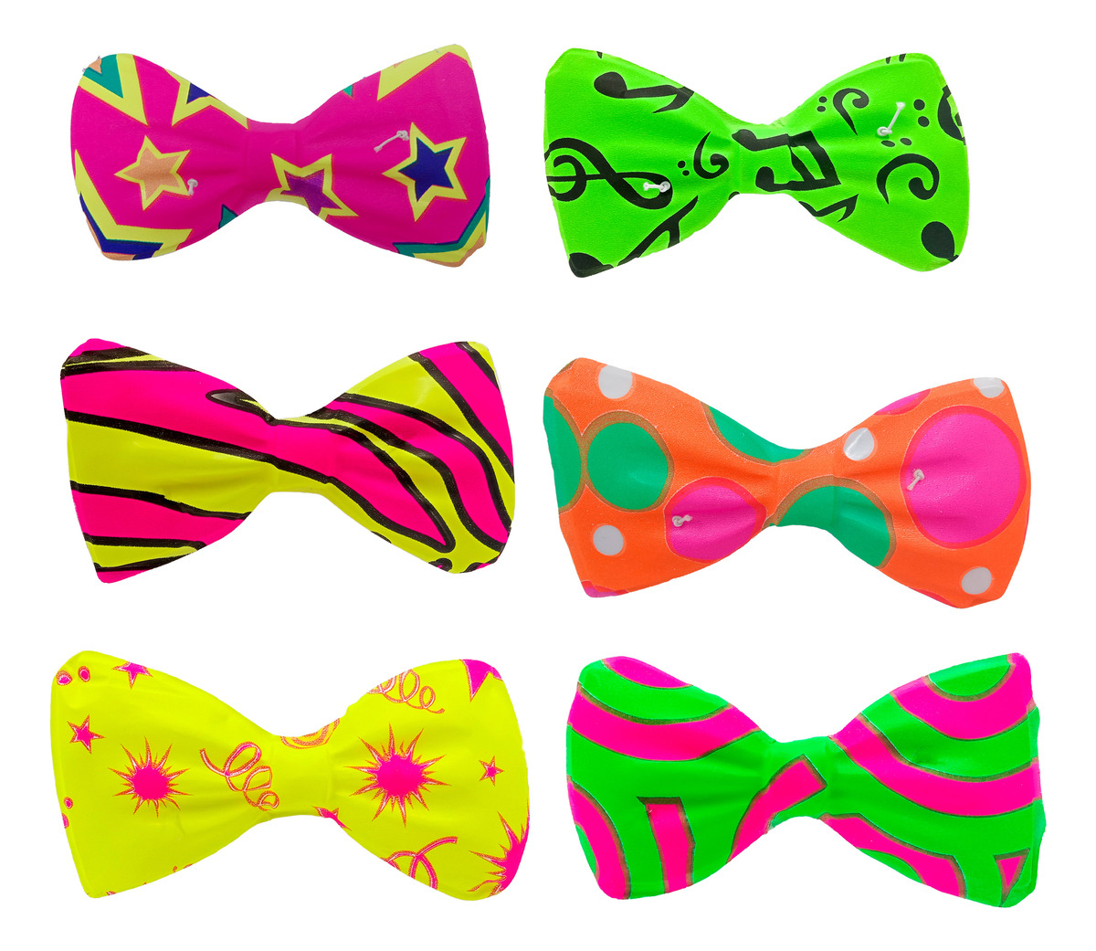 Corbatin Fiesta Neon Hora Loca Pvc Cumpleaños Uv X3 Unit