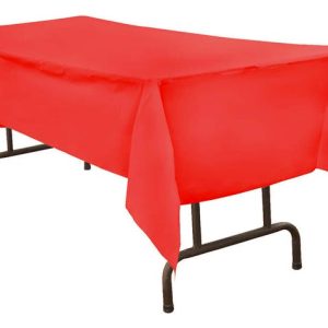Mantel Tipo Tela Reutilizable Plástico Rojo 137x183cm