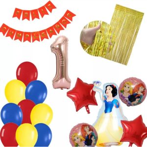 Kit Globos Decoracion Princesa Blanca Nieves Cumpleaños Hoy
