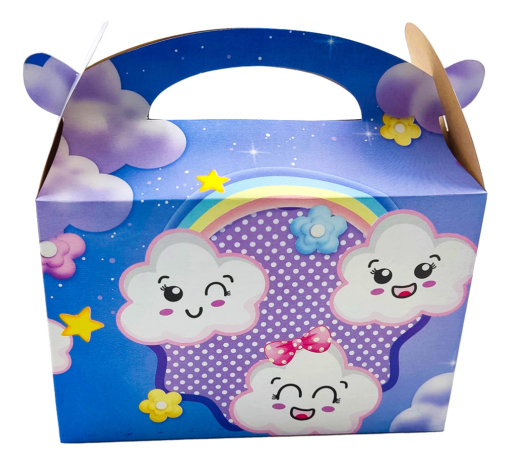 Caja Feliz Fiesta X12 Unidades Nube Arcoiris Niña - Imagen 3