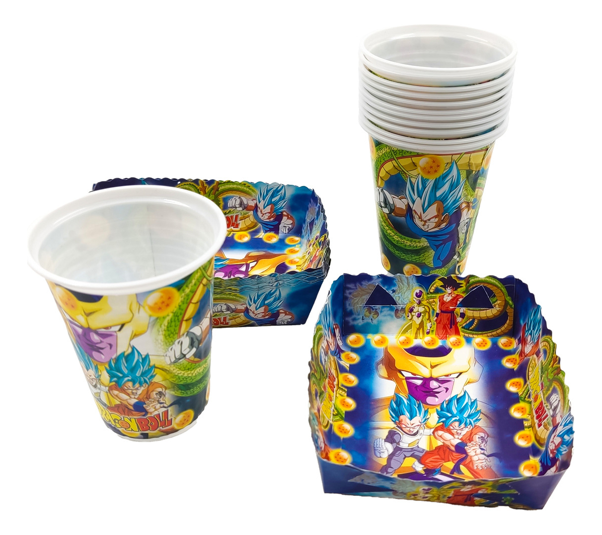 Kit 12 Vasos Platos Decorativos Dragon Ball Goku Oferta Hoy