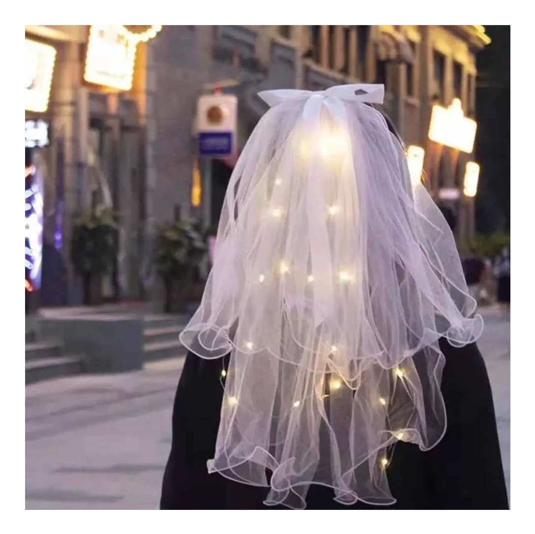 Despedida Soltera Velo Led Novia Luminoso Luces Promo Oferta - Imagen 5