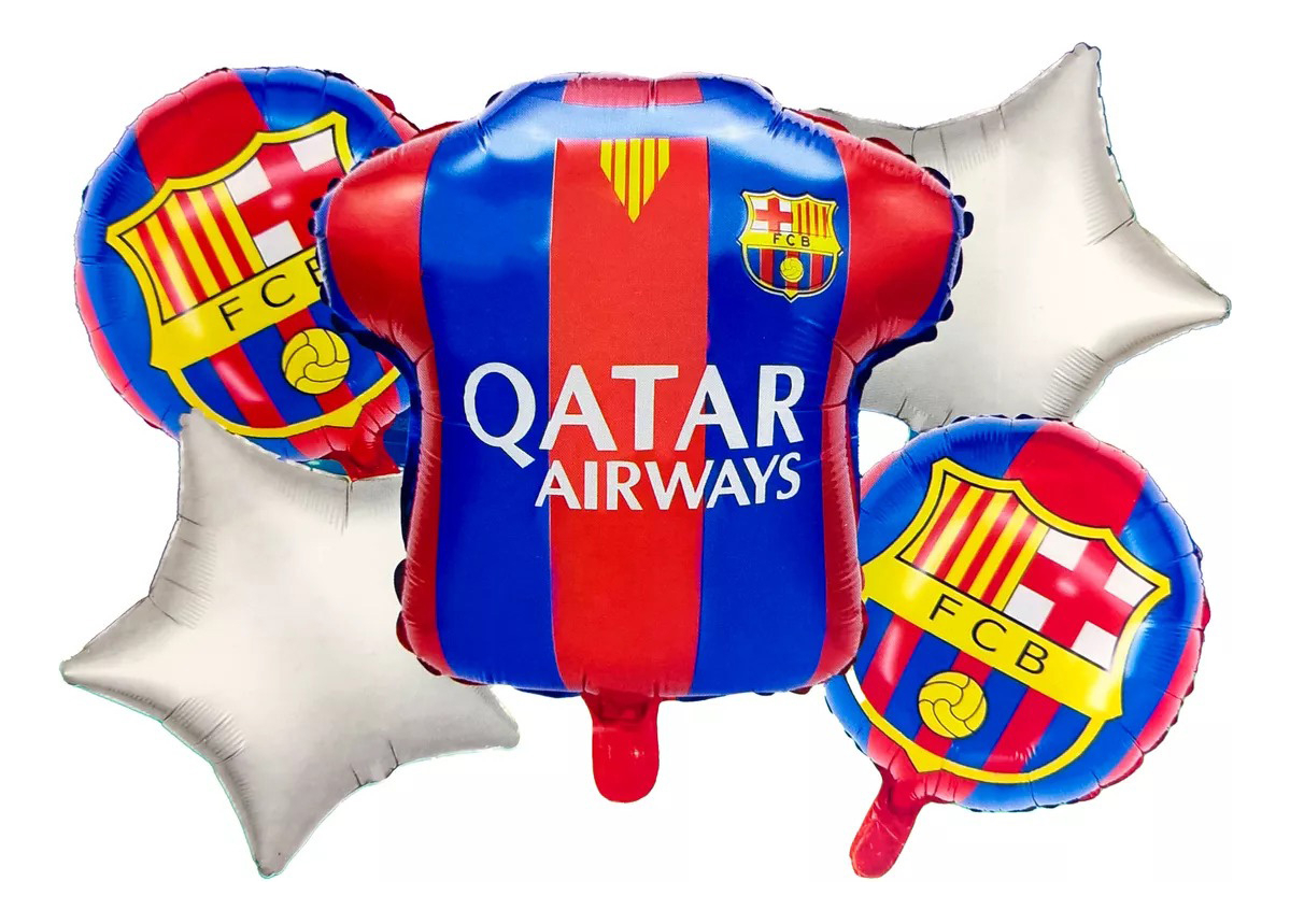 Bouquet Globos Kit Camiseta Barcelona Qatar Futbol Europeo