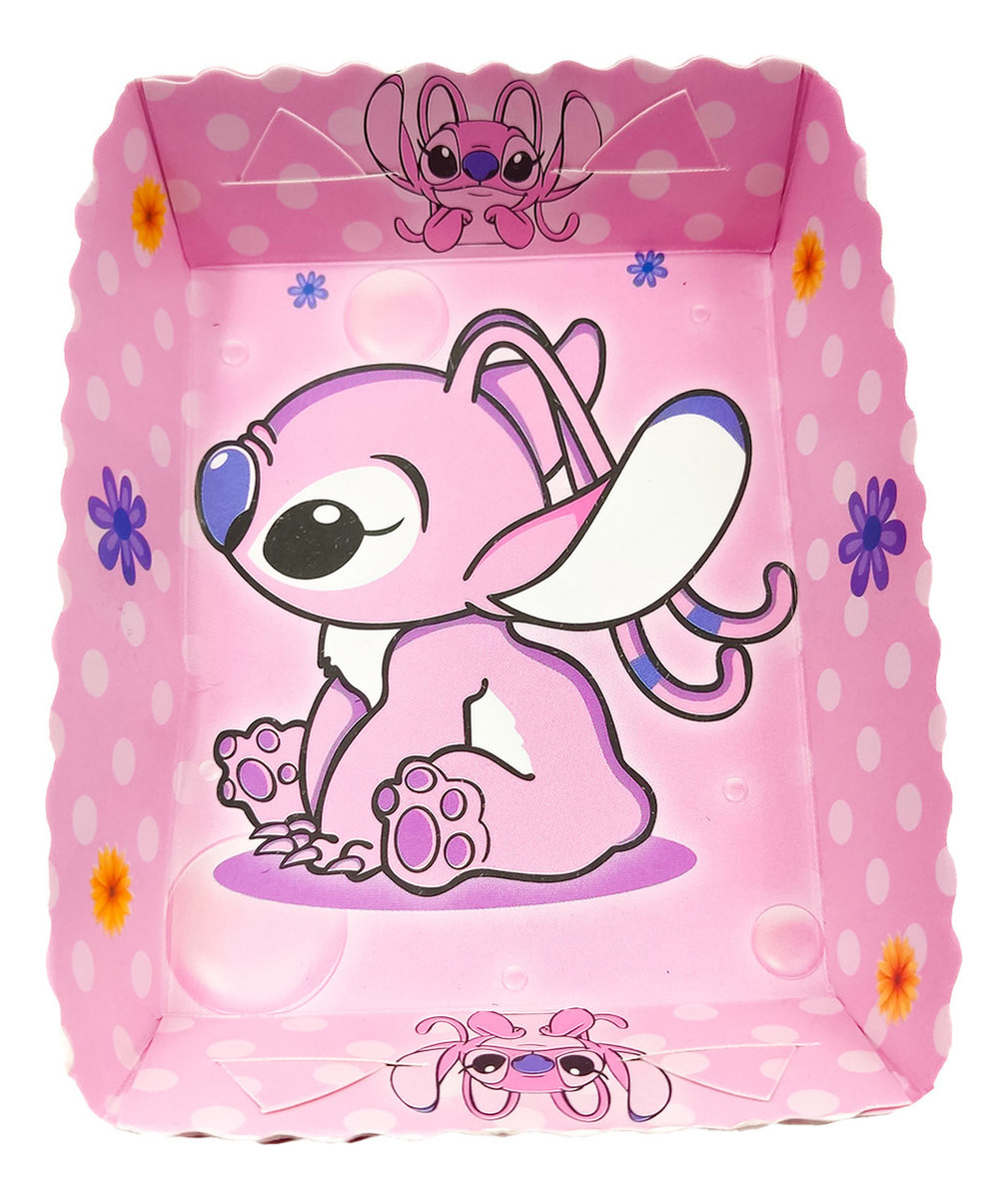 12 Platos Decorativos Stitch Angel Rosado Comprar Oferta - Imagen 2