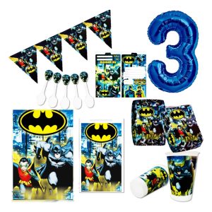 Kit Decoracion Batman Heroes Niños Bolsas Numero Promo Top
