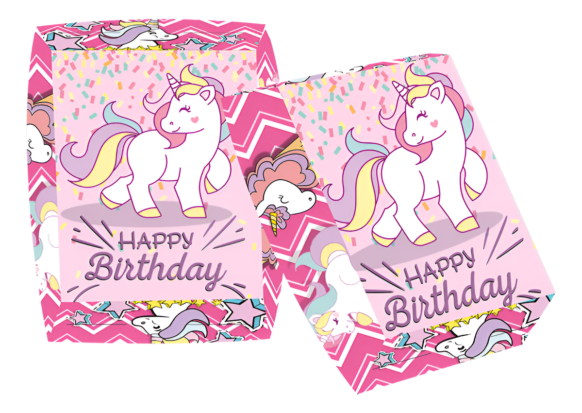 Platos Unicornio Rosado Fiesta Decoracion Arcoiris X12 Promo