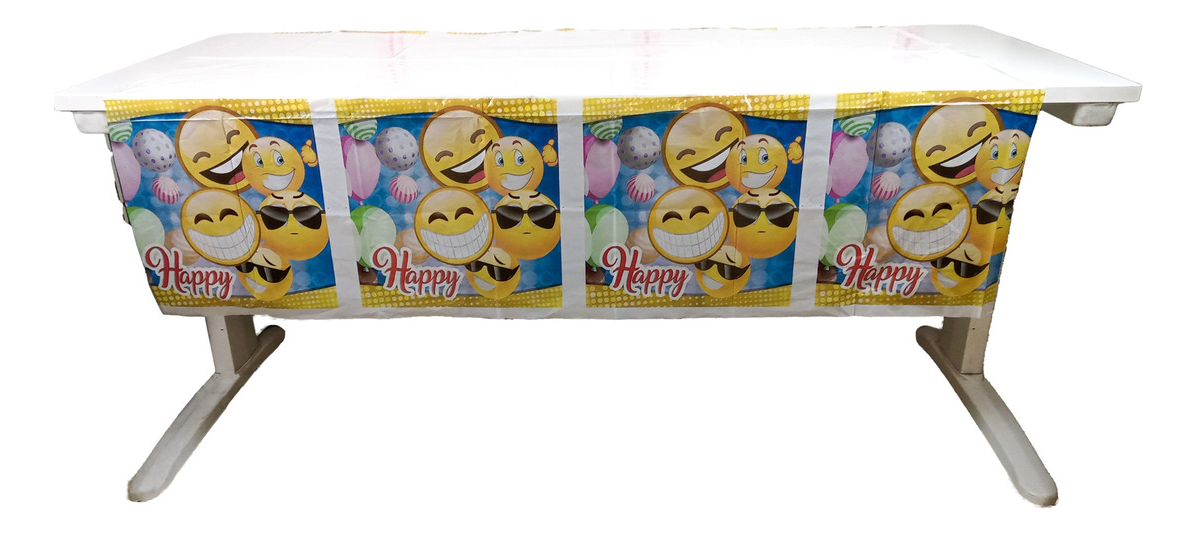 Decoracion Mantel Fiesta Plastico Emojis Emoticones Happy