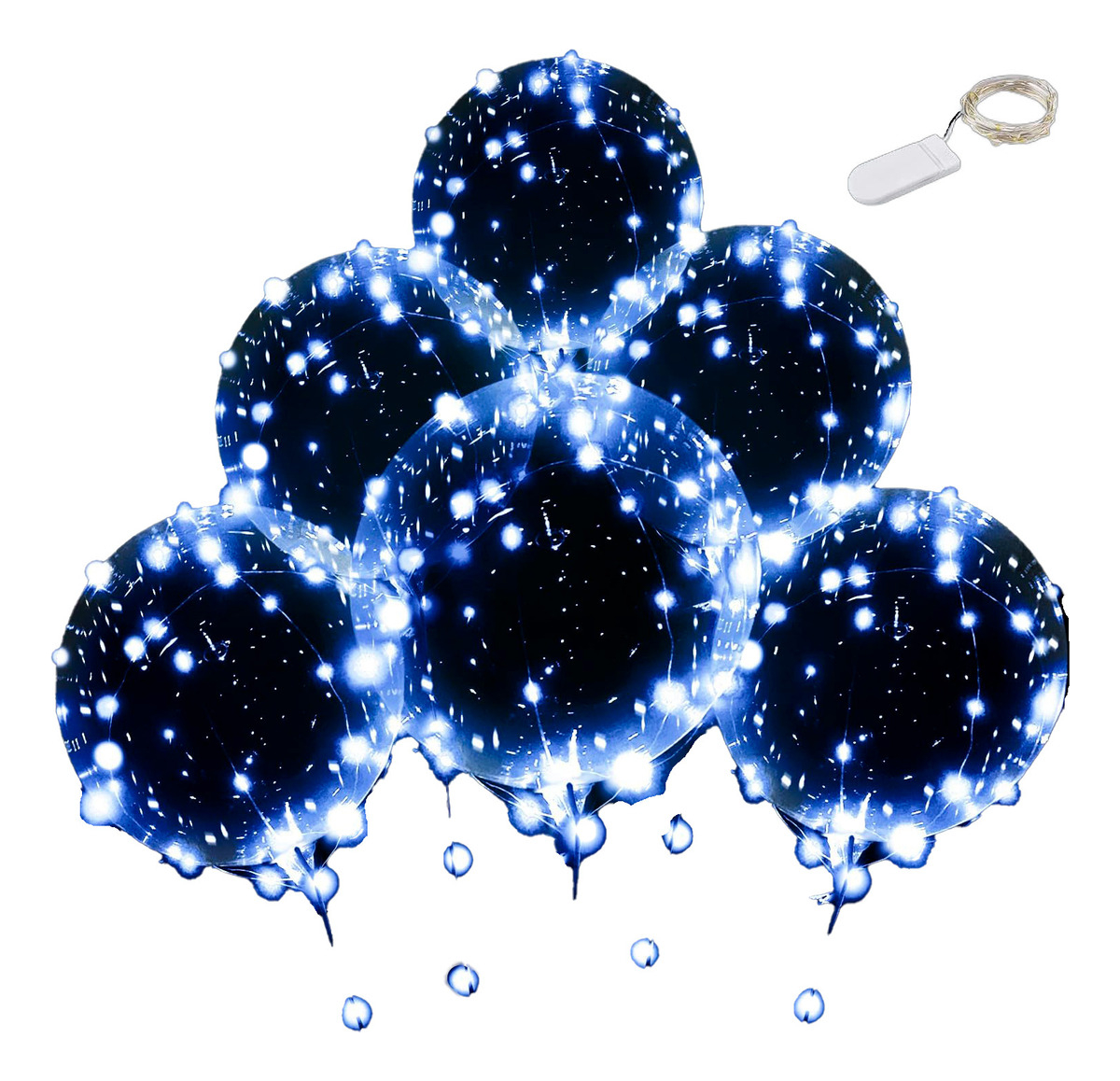 Globos Led Burbuja Helio Luz Luces 2m Bateria X 3u Promo - Imagen 5