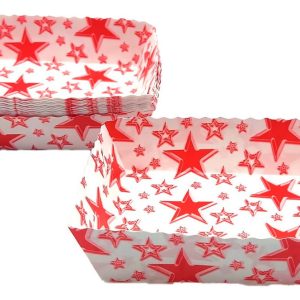 Platos Fiesta Blanco Rojo Estrellas X 12 Promo Original Top