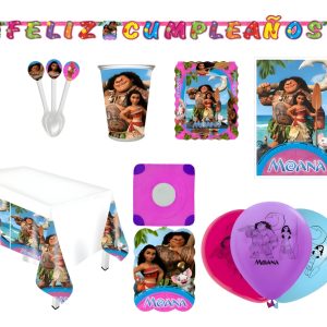 Kit Moana Hawaiano Fiesta Mantel Vasos Platos Globos Oferta