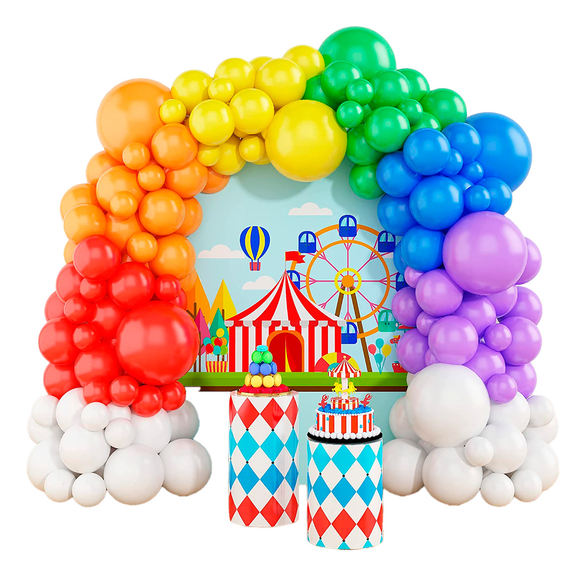 Arco Globos Circo Payaso Plim Arcoiris Oferta Original Promo