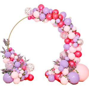 Arco Globos Fucsia Morado Rosado Sofia Princesa Cumpleaños