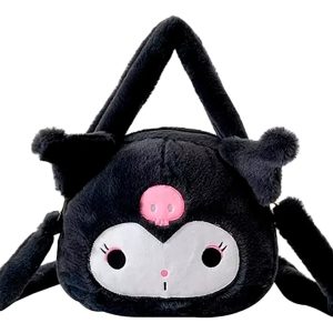 Bolso Peluche Kuromi Cartera Morral Maleta Niña Negro Oferta