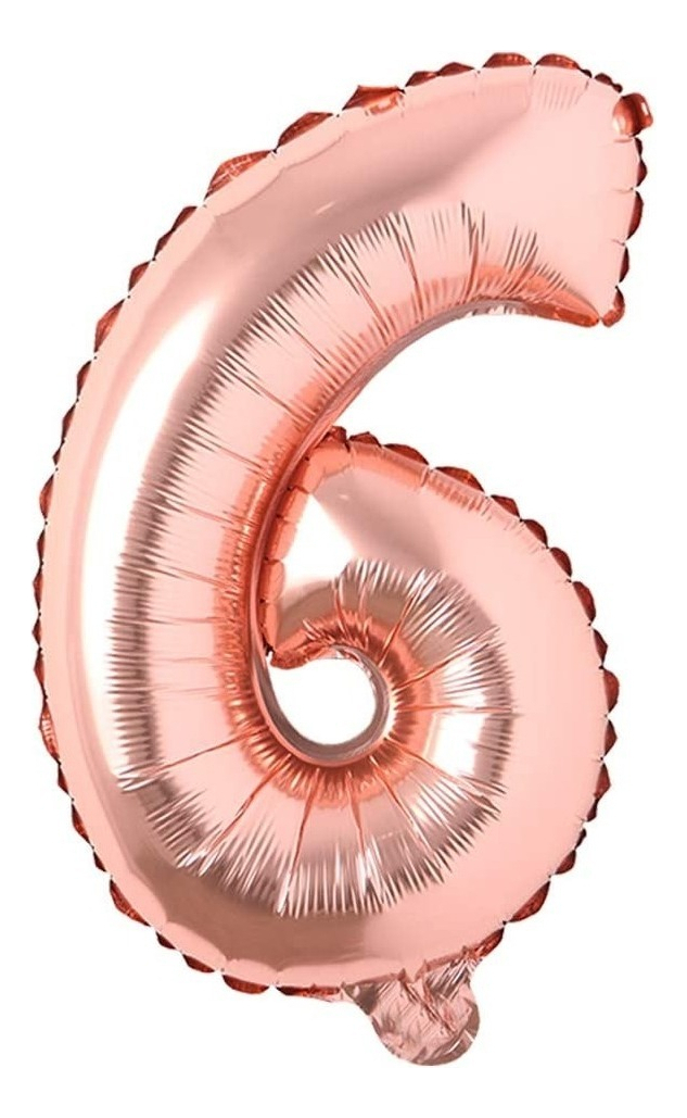 Globo Numero Oro Rosa 1 2 3 4 5 6 7 8 9 0 Altura 40cm Barato - Imagen 7